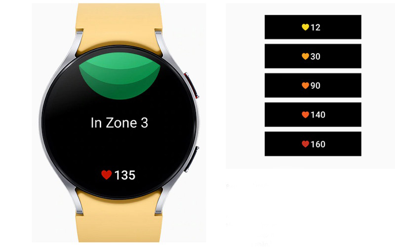Tính năng Cá nhân hóa vùng tim trên Samsung Galaxy Watch6 Classic 47mm Bluetooth hỗ trợ bạn theo dõi sức khỏe toàn diện để giảm thiểu sự cố xảy ra trong quá trình tập luyện