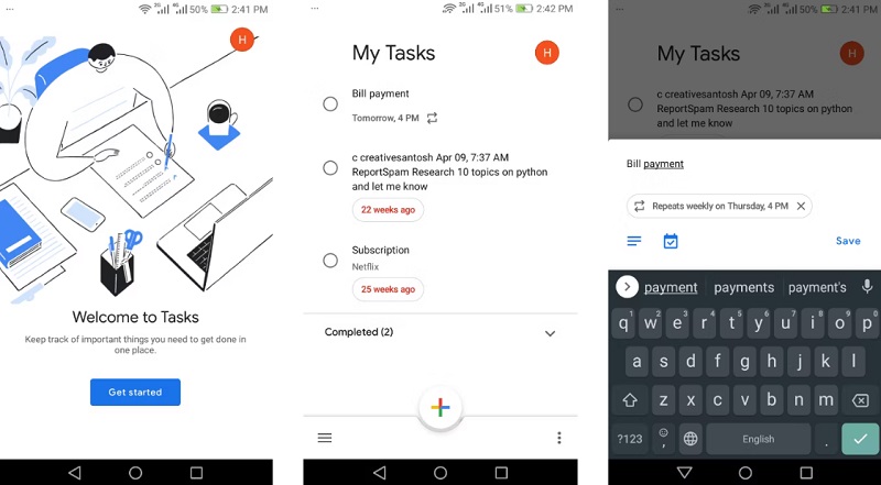 Ứng dụng Google Tasks