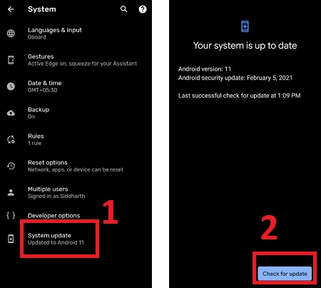 Kiểm tra phần mềm cập nhật mới trên điện thoại Android