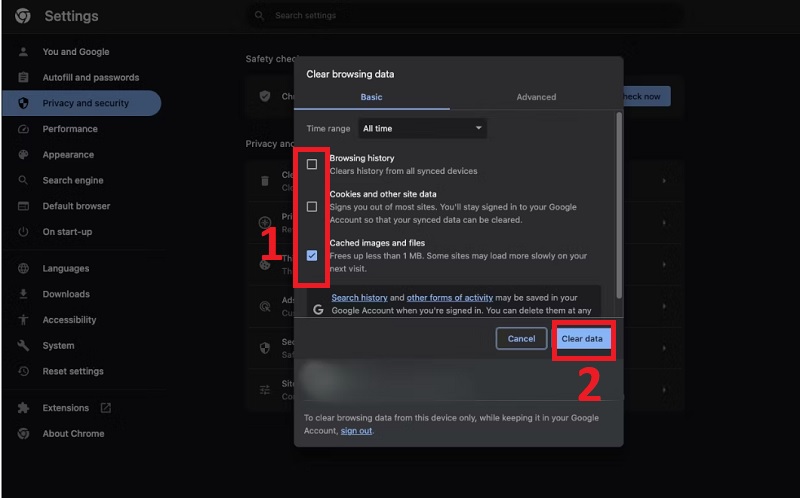 Cách xóa bộ nhớ đệm YouTube trong trình duyệt Google Chrome