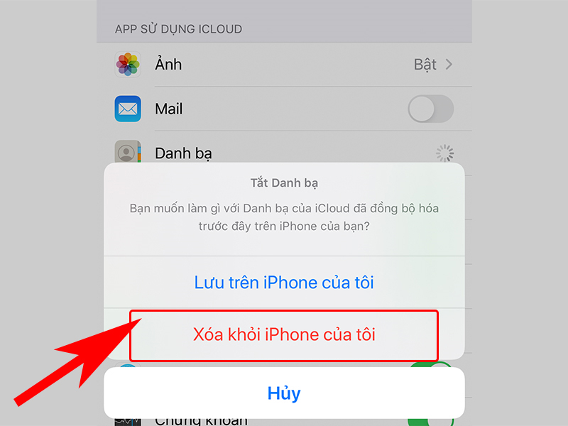 xóa danh bạ trên iPhone