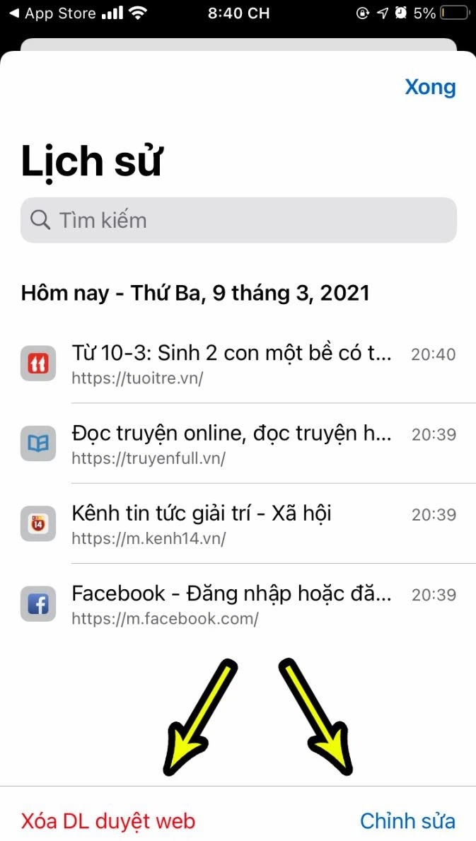 Xóa lịch sử tìm kiếm trên Google bằng iPhone