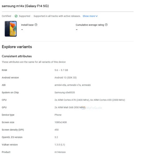 Xuất hiện người anh em song sinh với Galaxy M14 5G - Galaxy F14 5G